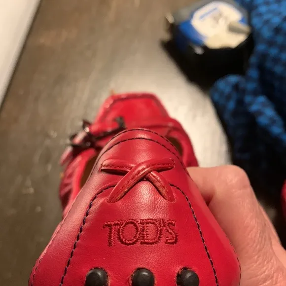 Rods red leather driving shoes. Never worn‎ . 595 retail