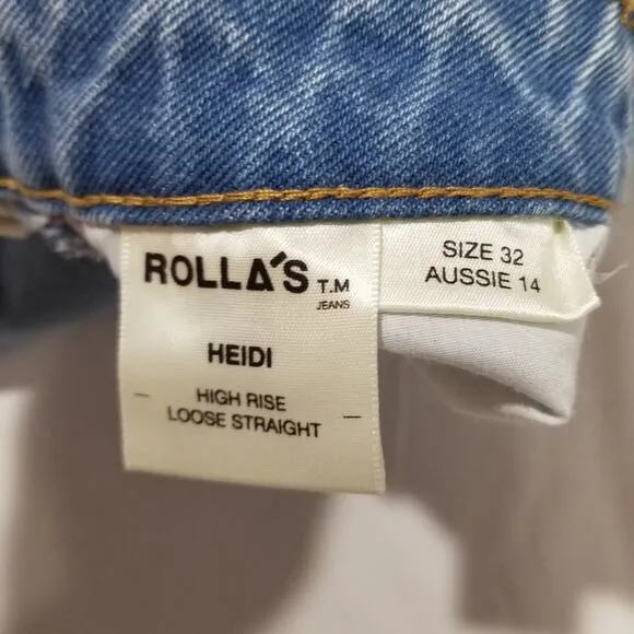 Rolla's Jeans Size 32 Heidi Ankle High Rise Relaxed Straight Loose Old Stone NWT