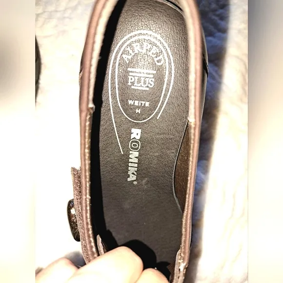 Romika Women's Brown Leather Mules Shoes Size 6.5