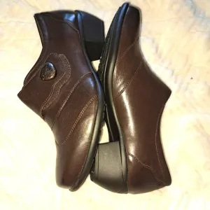Romika Women's Brown Leather Mules Shoes Size 6.5