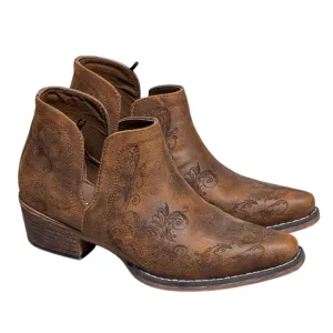 Roper ankle boot faux leather Shorty Snip Toe size 6.5 Western cowgirl boho
