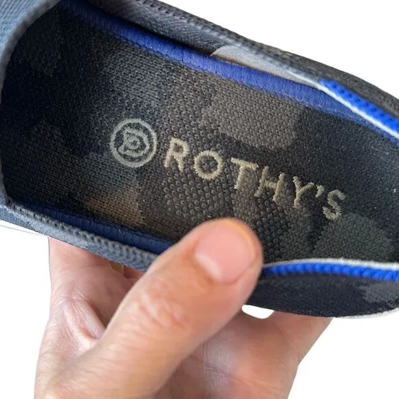 Rothy’s Black Grey Camo Slip On Sneaker Boat Comfort Shoes 7.5