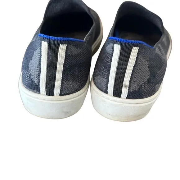 Rothy’s Black Grey Camo Slip On Sneaker Boat Comfort Shoes 7.5