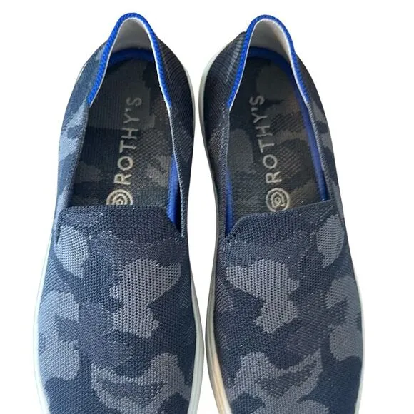 Rothy’s Black Grey Camo Slip On Sneaker Boat Comfort Shoes 7.5