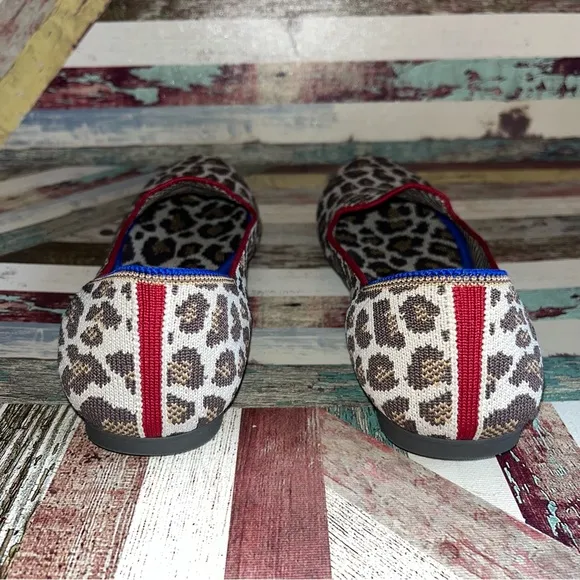 Rothy’s Mocha Spot Leopard Print Women's Loafers Shoes EUC Tan/Cream SZ 8