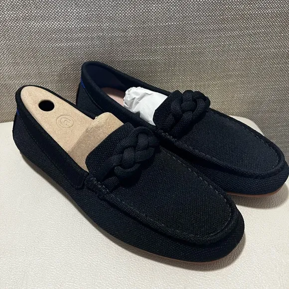 Rothy's The Braid Driver Slip Ons Loafer Shoes In Black  Women’s Size 10