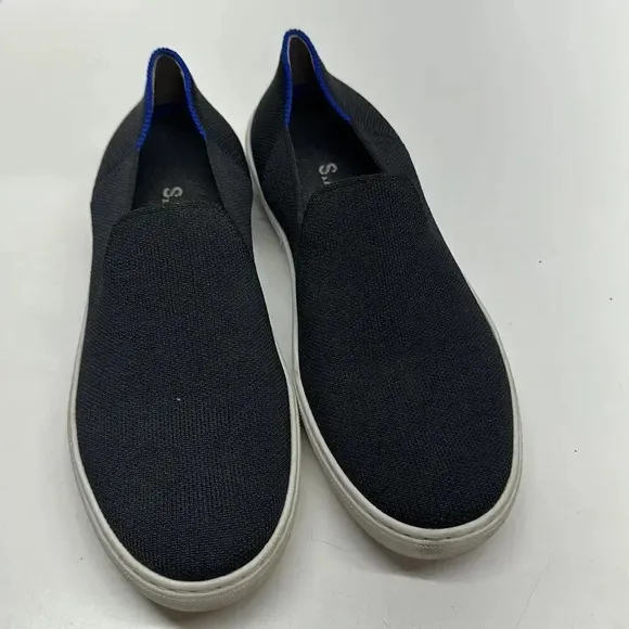 Rothy's The Original Slip On Sneaker Black Solid Washable Shoes Women's Size 8