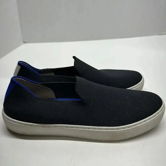 Rothy's The Original Slip On Sneaker Black Solid Washable Shoes Women's Size 8