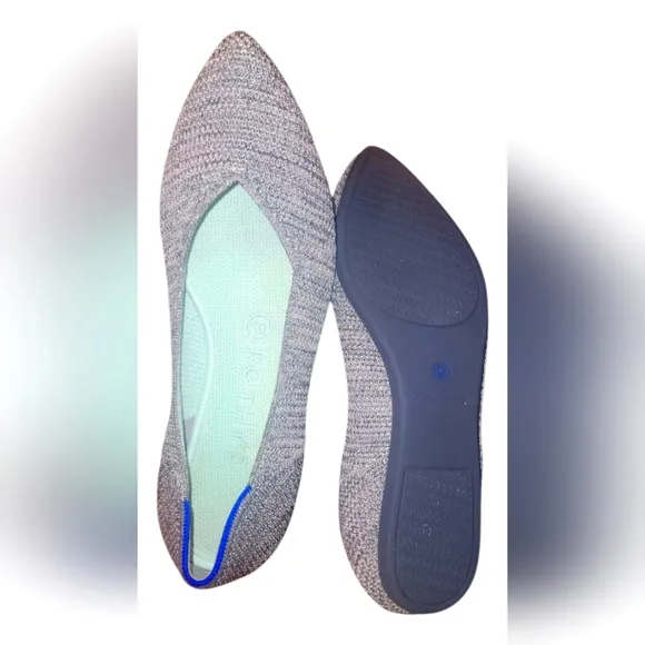 Rothy's The Point II Light Pewter Women's Solid Knit Flats Sz 8