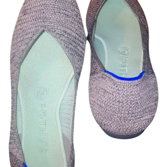 Rothy's The Point II Light Pewter Women's Solid Knit Flats Sz 8