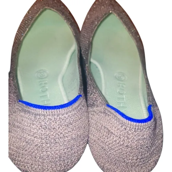Rothy's The Point II Light Pewter Women's Solid Knit Flats Sz 8