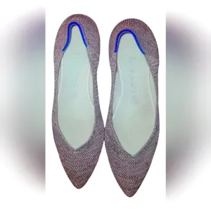 Rothy's The Point II Light Pewter Women's Solid Knit Flats Sz 8