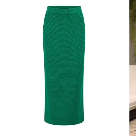 Sabo Nooa Knit Maxi Skirt &amp; Crop Top SET, Emerald Green, NWT, Size XS
