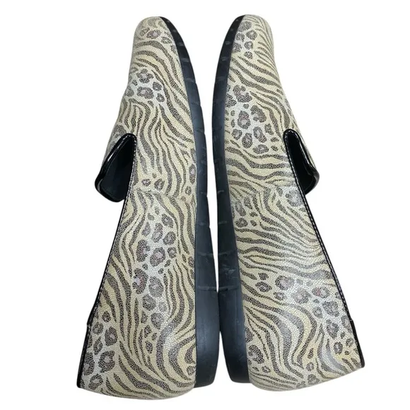 Sabrinas Mixed Animal Print Loafer Slip On Cushion Flats Size 40 EU 9.5 US