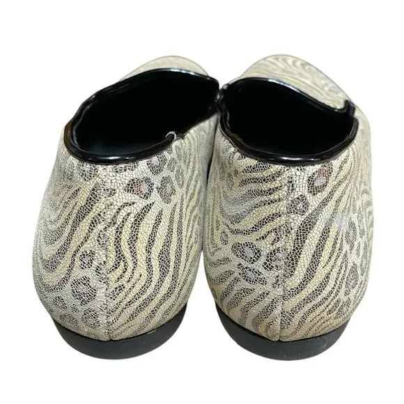Sabrinas Mixed Animal Print Loafer Slip On Cushion Flats Size 40 EU 9.5 US