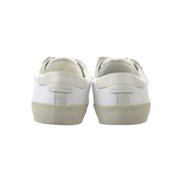 Saint Laurent Women's Court Classic Canvas Leather Low Top Sneakers 38
