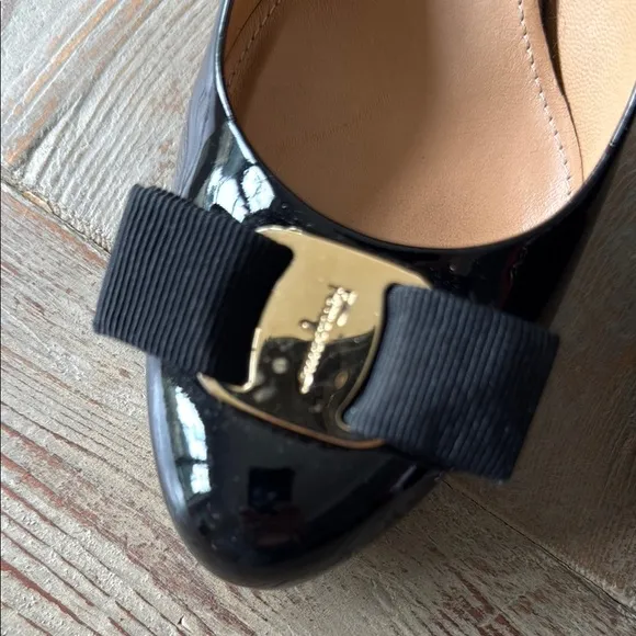 Salvatore Ferragamo Black Patent Leather Women's Shoes