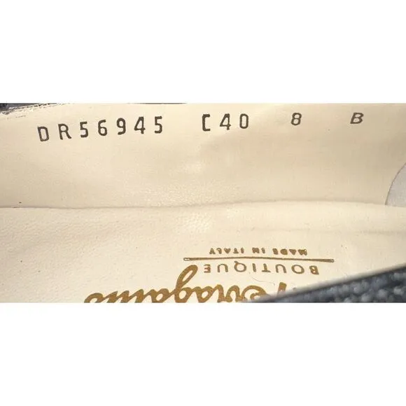 Salvatore Ferragamo Boutique Womens Black Leather Shoes Size 8‎ B