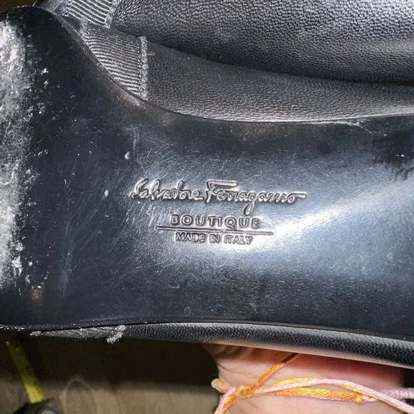 Salvatore Ferragamo Boutique Womens Black Leather Shoes Size 8‎ B