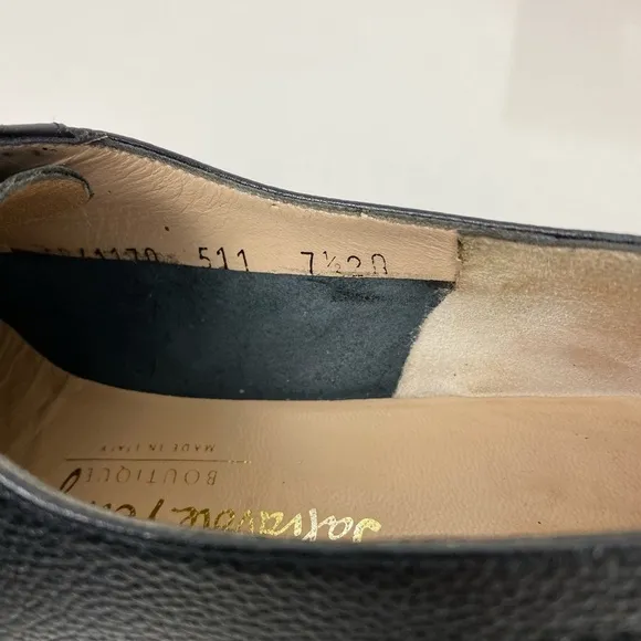 Salvatore Ferragamo Ferrara Women's 7 1/2 AA Black Leather Oxford Lace Up Shoes