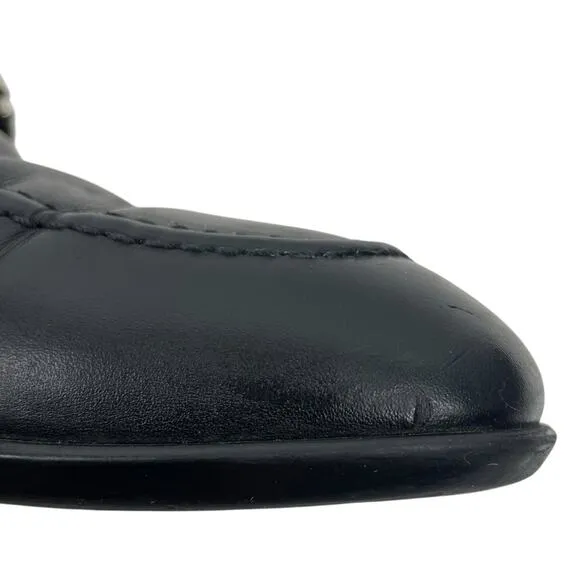 Salvatore Ferragamo Gancini Bit Square Toe Leather Shoes Size 10EE/ 11