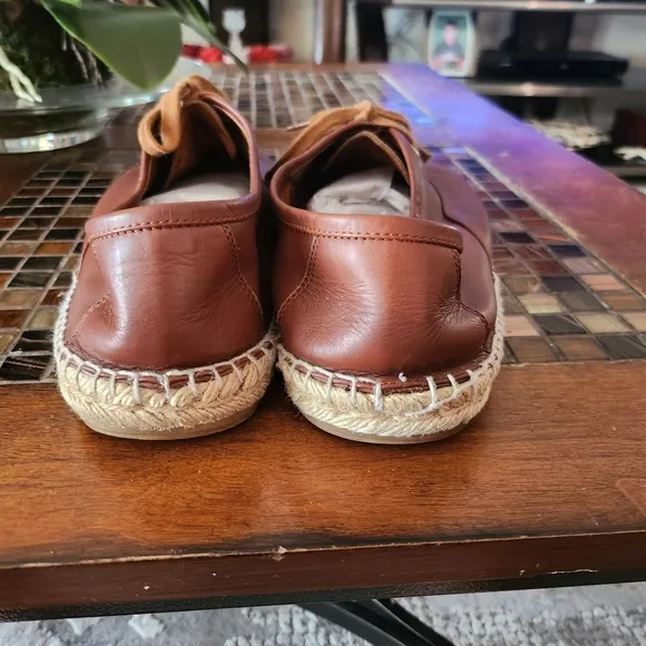 Salvatore Ferragamo Men Espadrille Butter Leather Lace Up Shoes size 11