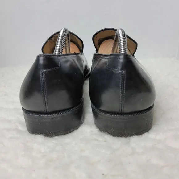 Salvatore Ferragamo Mens Black Leather Tassel Loader Shoes Size 10 D Lavorazione