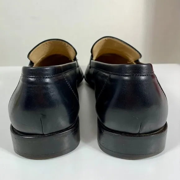 Salvatore Ferragamo Studio Mens Black Leather Penny Loafers 9.5D w/ Box Italian
