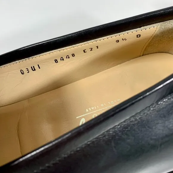 Salvatore Ferragamo Studio Mens Black Leather Penny Loafers 9.5D w/ Box Italian