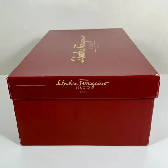 Salvatore Ferragamo Studio Mens Black Leather Penny Loafers 9.5D w/ Box Italian