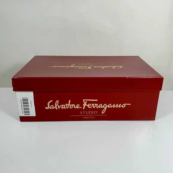 Salvatore Ferragamo Studio Mens Black Leather Penny Loafers 9.5D w/ Box Italian
