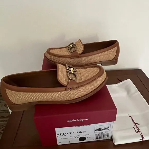 Salvatore Ferragamo Women Tan Loafers
