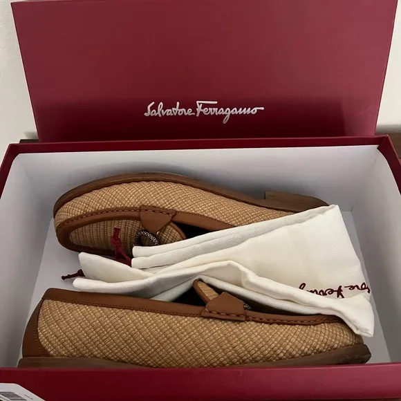 Salvatore Ferragamo Women Tan Loafers