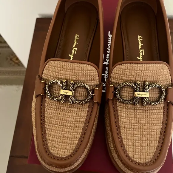 Salvatore Ferragamo Women Tan Loafers
