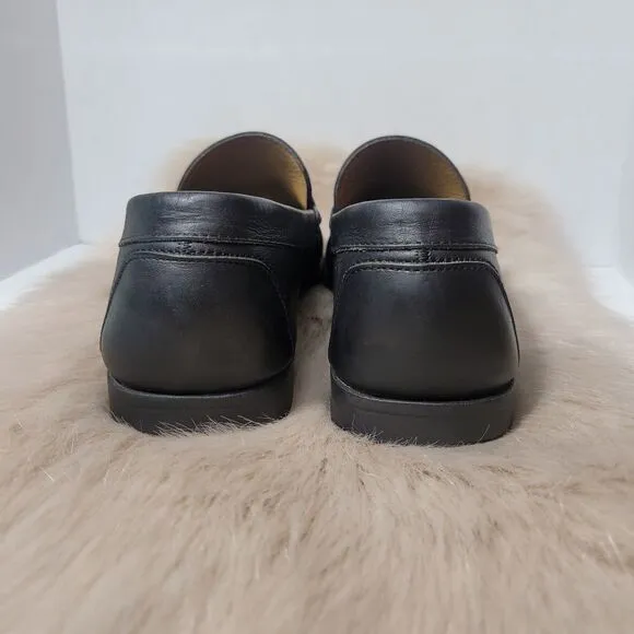 Salvatore Ferragamo Buckle Black Leather Loafer Shoes Size 9D
