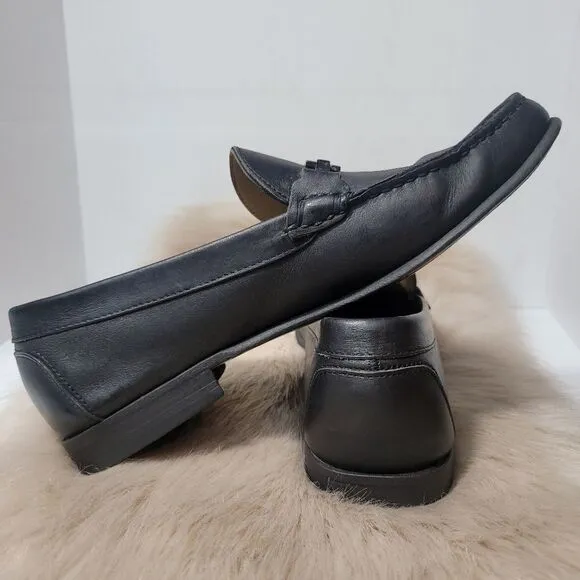 Salvatore Ferragamo Buckle Black Leather Loafer Shoes Size 9D