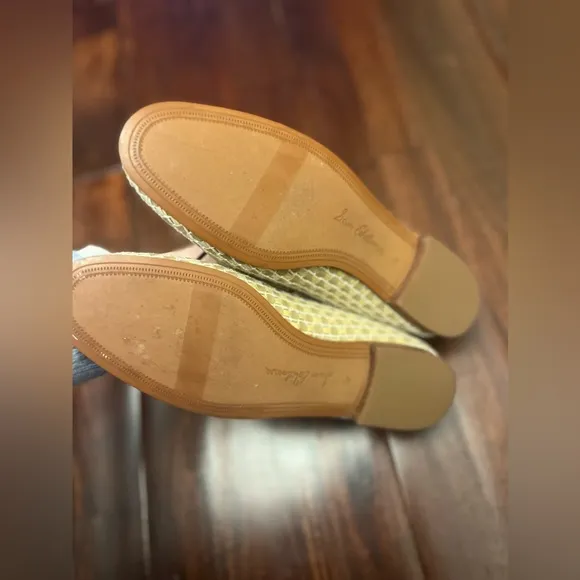 Sam Edelman Clara Women's Tan White Woven Leather Loader  Mules Shoes Si…