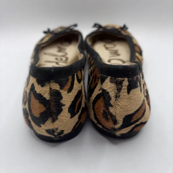 Sam Edelman Felicia Leopard Flat Calf Fur Leather 135823 Sz 6