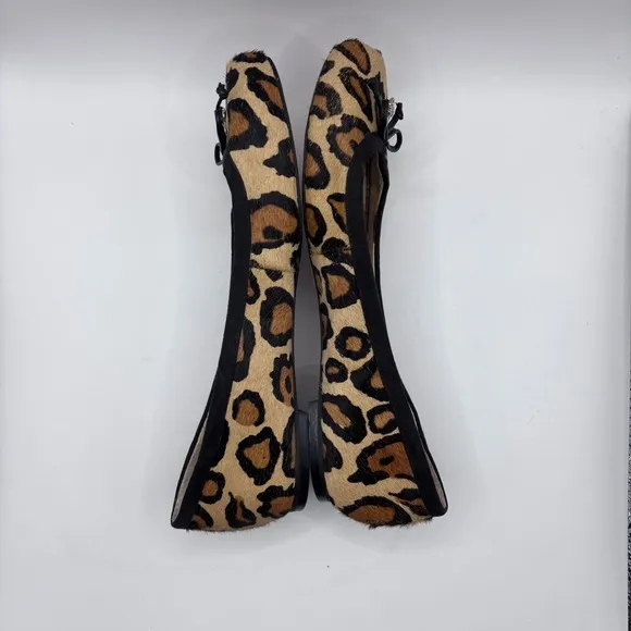 Sam Edelman Felicia Leopard Flat Calf Fur Leather 135823 Sz 6