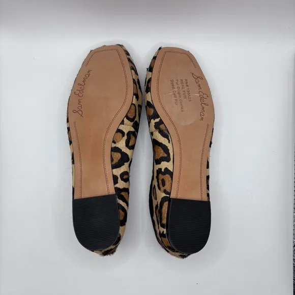 Sam Edelman Felicia Leopard Flat Calf Fur Leather 135823 Sz 6