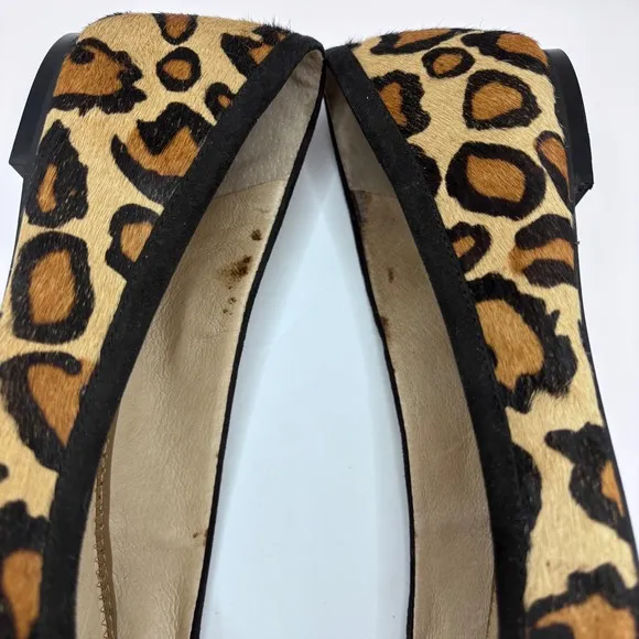 Sam Edelman Felicia Leopard Flat Calf Fur Leather 135823 Sz 6