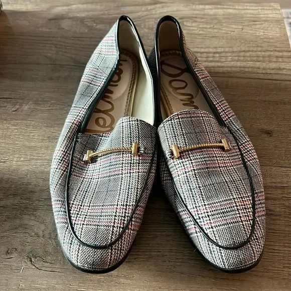 Sam Edelman Lori Black &amp; Pink Plaid Loafers size 11