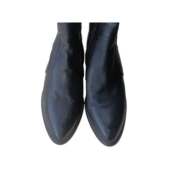 Sam Edelman Soft Black Leather Zip Ankle Boots Hilary Block Heel Women’s Size 8