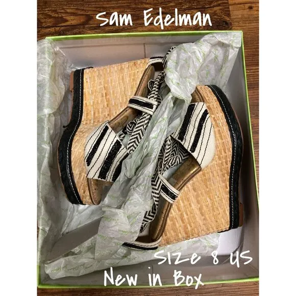 Sam Edelman Wedge Shoes Canvas Size 8 New In Box