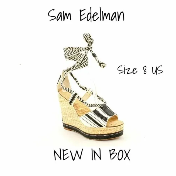 Sam Edelman Wedge Shoes Canvas Size 8 New In Box