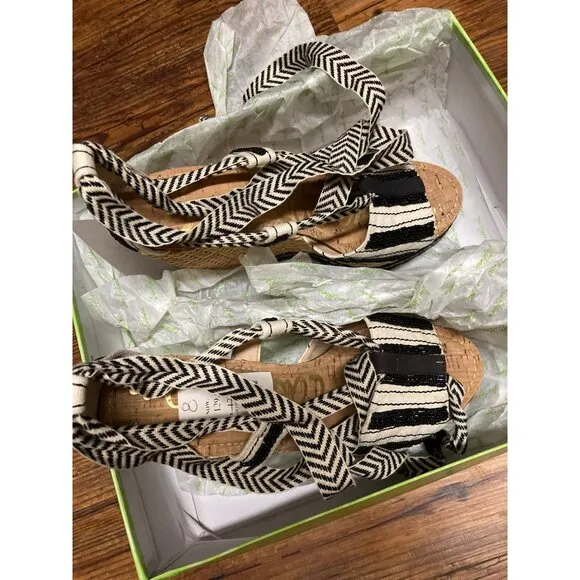 Sam Edelman Wedge Shoes Canvas Size 8 New In Box