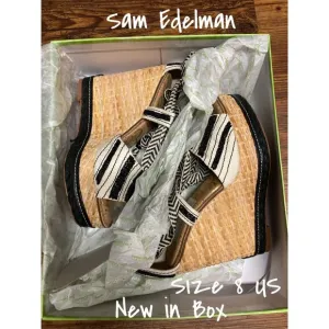 Sam Edelman Wedge Shoes Canvas Size 8 New In Box