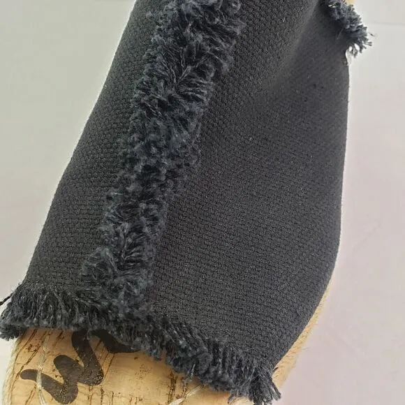 Sam Edelman Womens Size 7.5 Black Canvas Wedge Espadrille Sandals Shoes