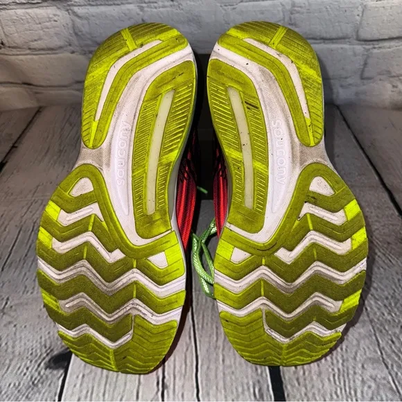 Saucony Vibrant Neon Guide 14 Running Shoes Sz 8
