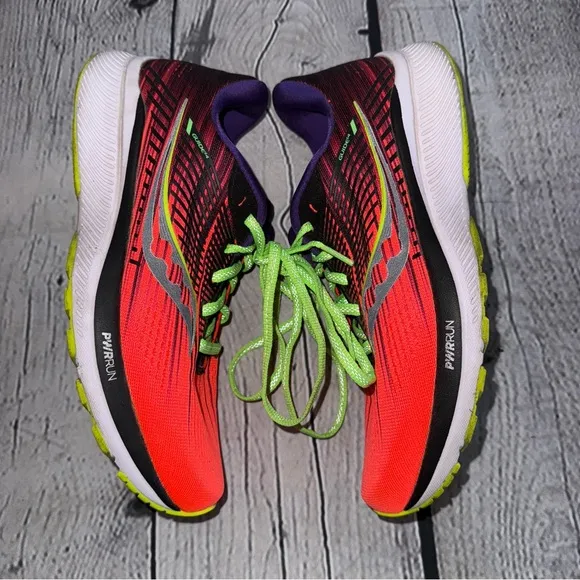 Saucony Vibrant Neon Guide 14 Running Shoes Sz 8
